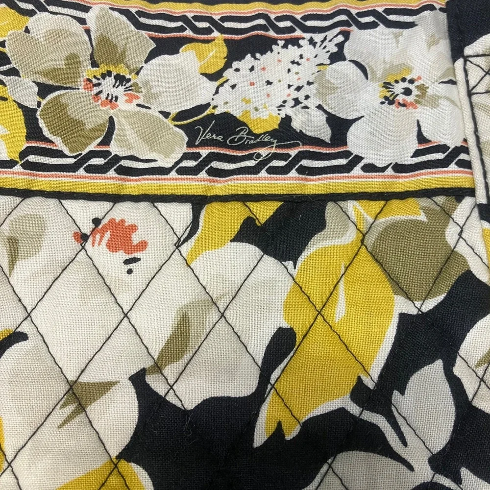 Vera Bradley Dogwood Quilted Floral Tote‎ Bag Yellow Black White Retired  Bag